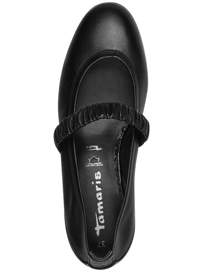 Leder-Spangenballerinas in Schwarz>Tamaris Outlet