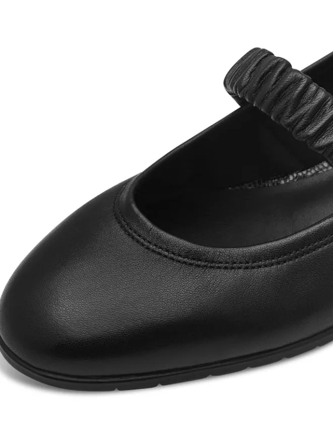 Leder-Spangenballerinas in Schwarz>Tamaris Outlet