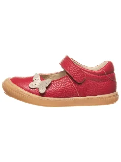 Leder-Spangenballerinas in Rot>kmins Clearance