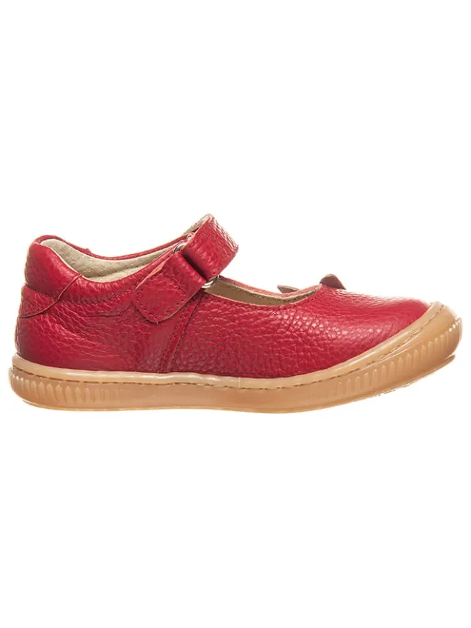 Leder-Spangenballerinas in Rot>kmins Clearance