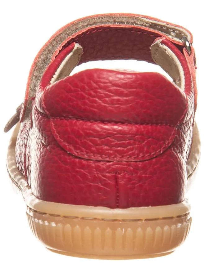 Leder-Spangenballerinas in Rot>kmins Clearance