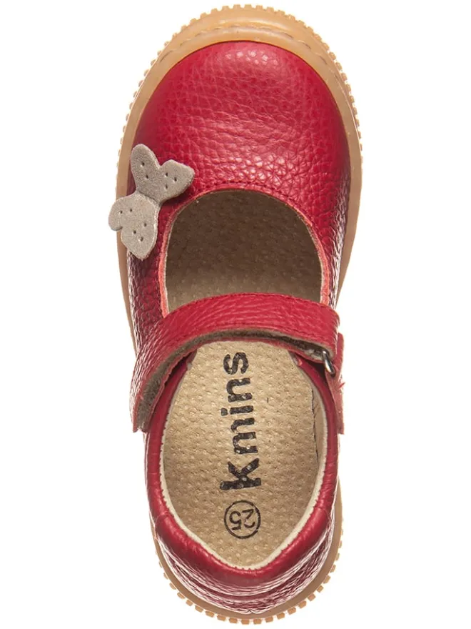 Leder-Spangenballerinas in Rot>kmins Clearance