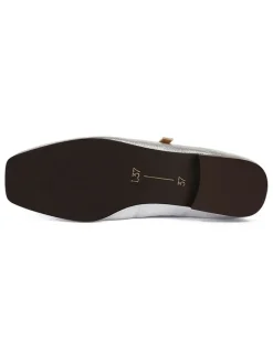 Leder-Spangenballerinas in Silber><noscript><img width=