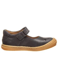 POM POM Ballerinas^Leder-Spangenballerinas in Dunkelblau
