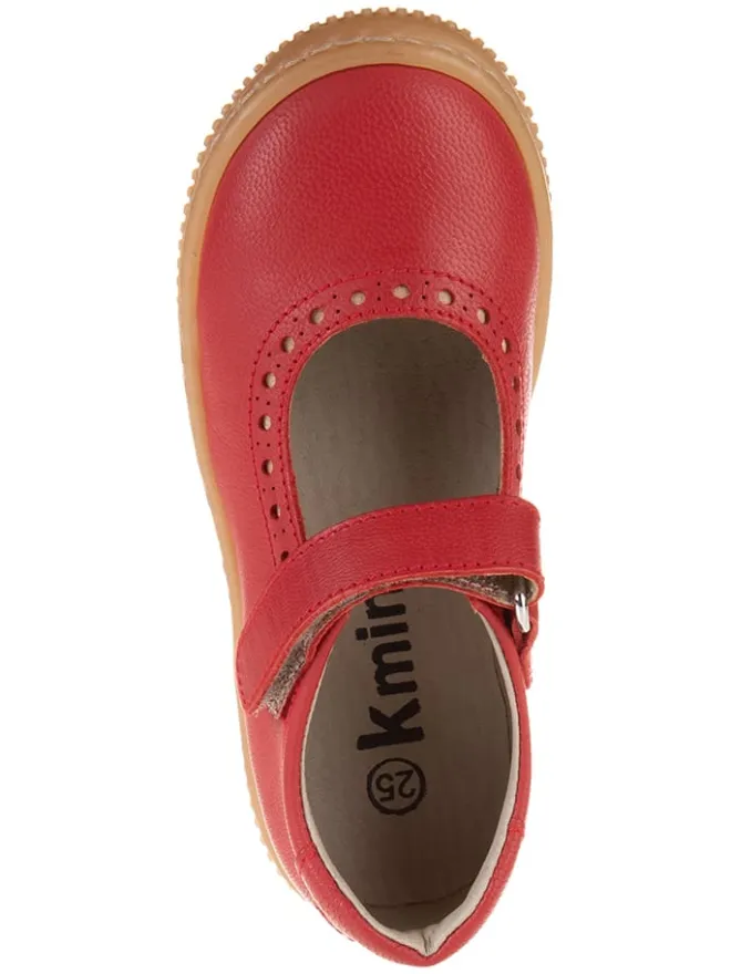 Leder-Spangenballerinas in Rot>kmins New