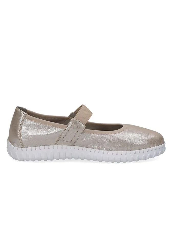 Leder-Spangenballerinas "Sylvia" in Gold>Caprice Hot