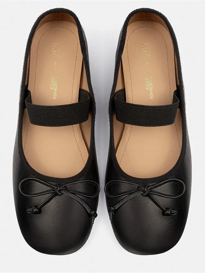 Leder-Spangenballerinas "Under Paris Sky" in Schwarz>loft37 Hot