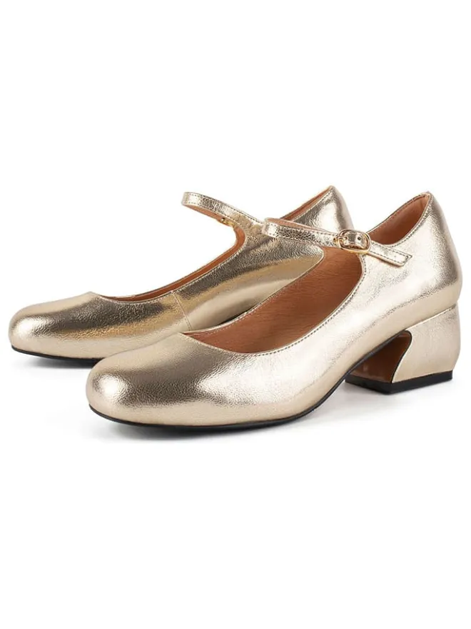 loft37 Pumps^Leder-Spangenpumps in Gold