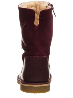 Leder-Stiefel in Bordeaux><noscript><img width=