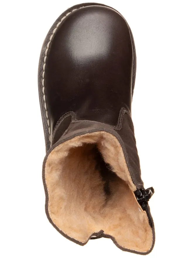 kmins Stiefel & Boots·Stiefel^Leder-Stiefel in Dunkelbraun
