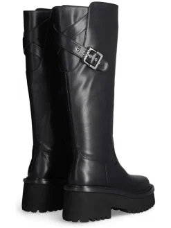 Leder-Stiefel in Schwarz><noscript><img width=