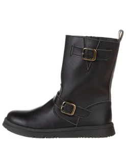Leder-Stiefel in Schwarz>lamino Hot
