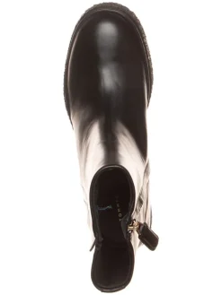 Leder-Stiefeletten in Schwarz><noscript><img width=