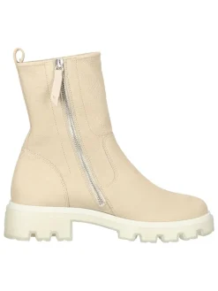 Leder-Stiefeletten in Beige><noscript><img width=