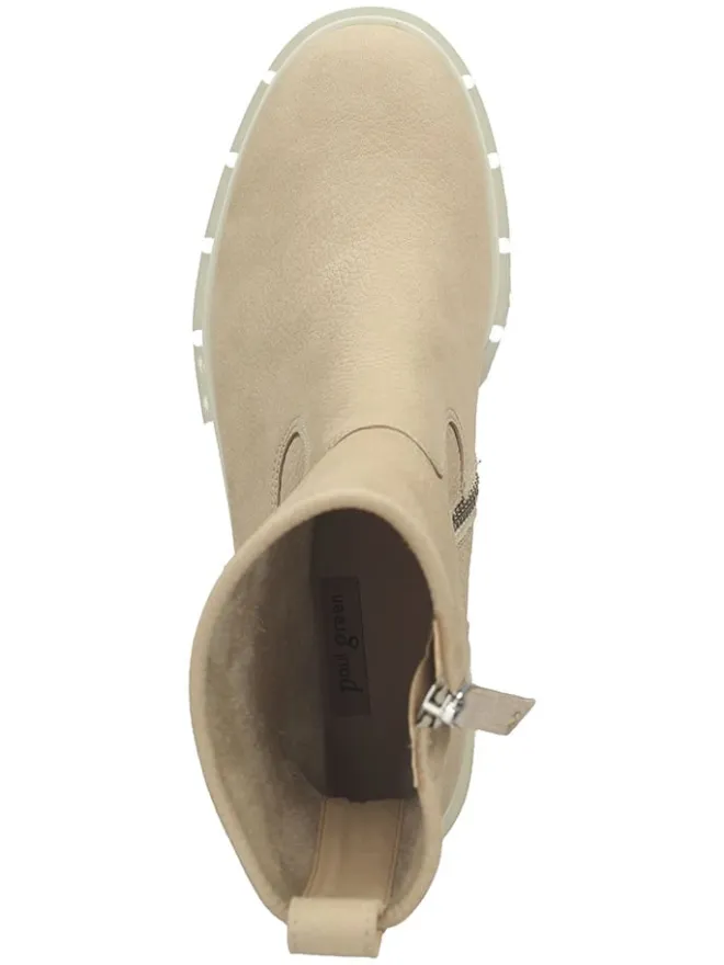 Leder-Stiefeletten in Beige>Paul Green New