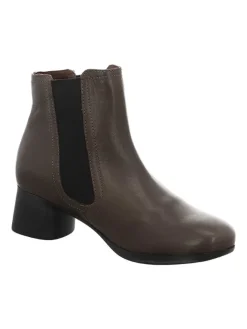 Leder-Stiefeletten in Braun><noscript><img width=