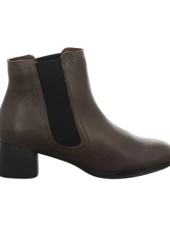 Leder-Stiefeletten in Braun><noscript><img width=