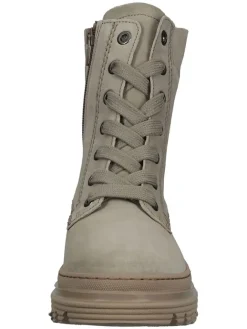 Leder-Stiefeletten in Grau><noscript><img width=