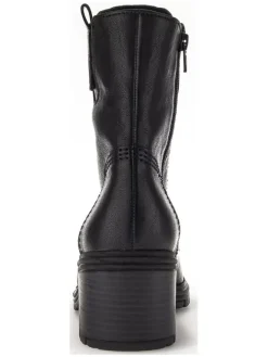 Leder-Stiefeletten in Schwarz><noscript><img width=