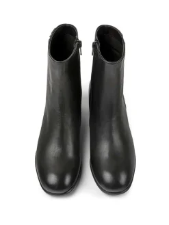 Leder-Stiefeletten in Schwarz><noscript><img width=