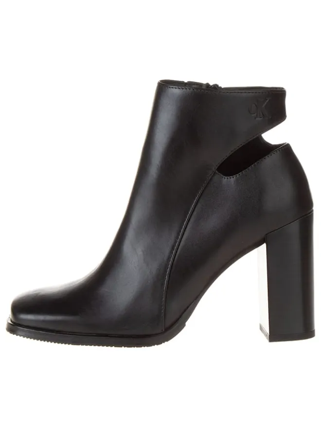 Leder-Stiefeletten in Schwarz>Calvin Klein