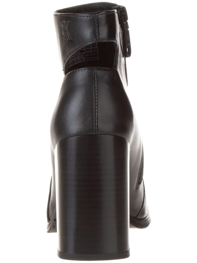 Leder-Stiefeletten in Schwarz>Calvin Klein