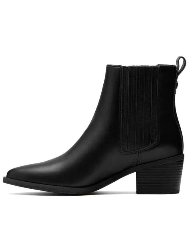Clarks Stiefeletten^Leder-Stiefeletten in Schwarz