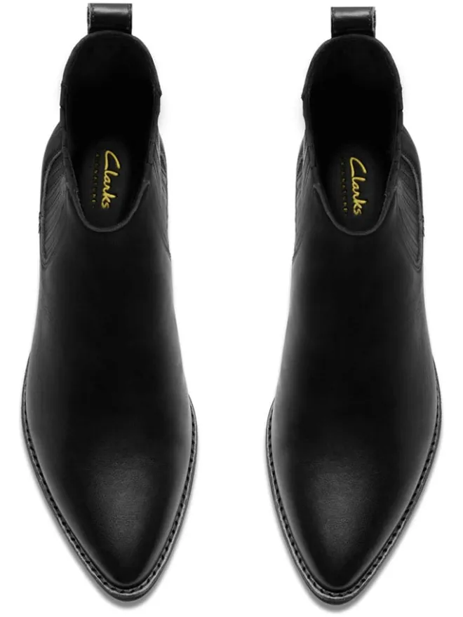 Clarks Stiefeletten^Leder-Stiefeletten in Schwarz