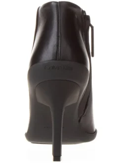 Leder-Stiefeletten in Schwarz><noscript><img width=