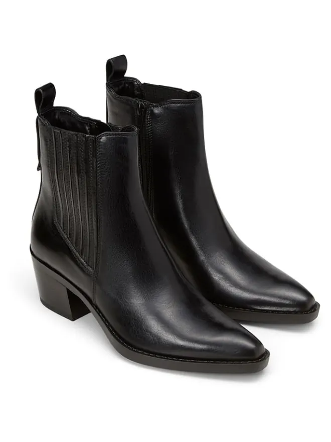 Marc O'Polo Shoes Stiefeletten^Leder-Stiefeletten in Schwarz