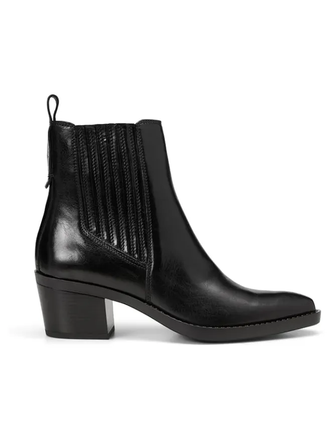 Marc O'Polo Shoes Stiefeletten^Leder-Stiefeletten in Schwarz