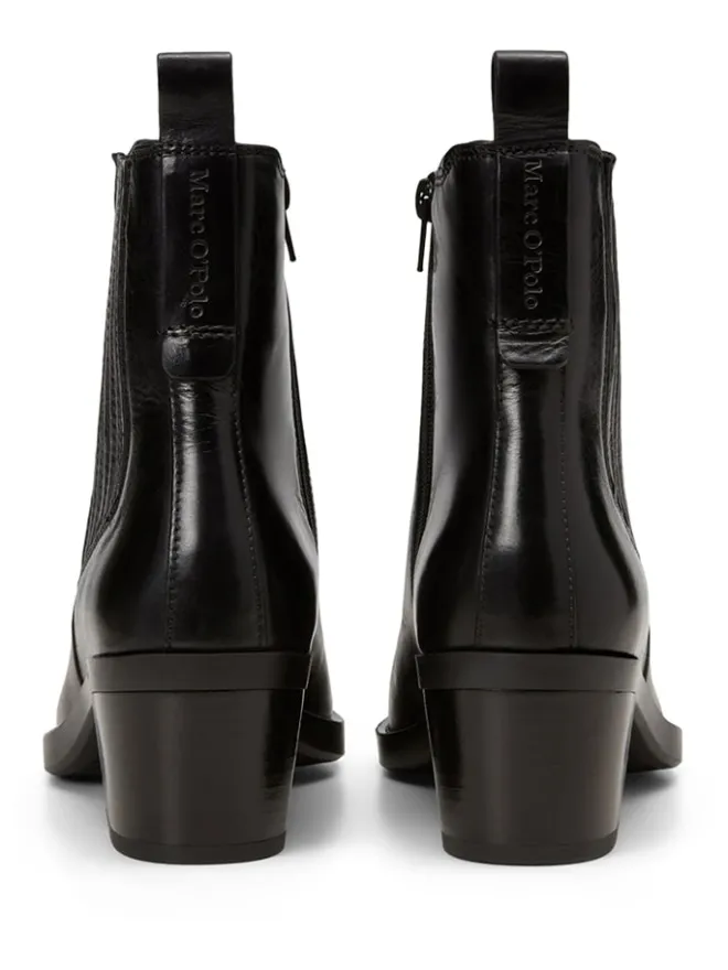 Marc O'Polo Shoes Stiefeletten^Leder-Stiefeletten in Schwarz