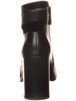 Leder-Stiefeletten in Schwarz><noscript><img width=