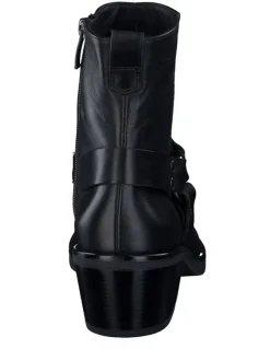 Leder-Stiefeletten in Schwarz><noscript><img width=
