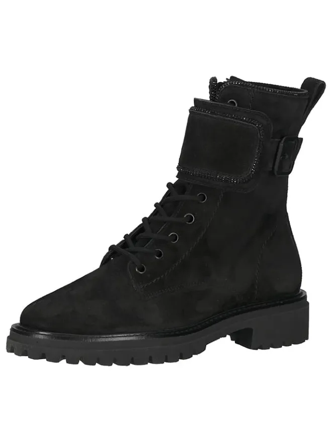 Leder-Stiefeletten in Schwarz>Paul Green Outlet