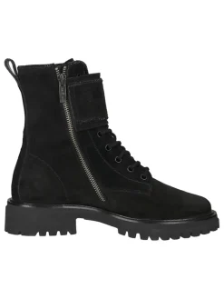 Leder-Stiefeletten in Schwarz><noscript><img width=