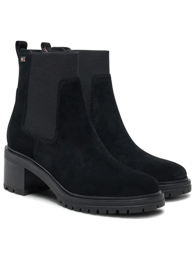 Tommy Hilfiger Shoes Stiefeletten^Leder-Stiefeletten in Schwarz