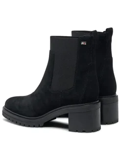 Tommy Hilfiger Shoes Stiefeletten^Leder-Stiefeletten in Schwarz