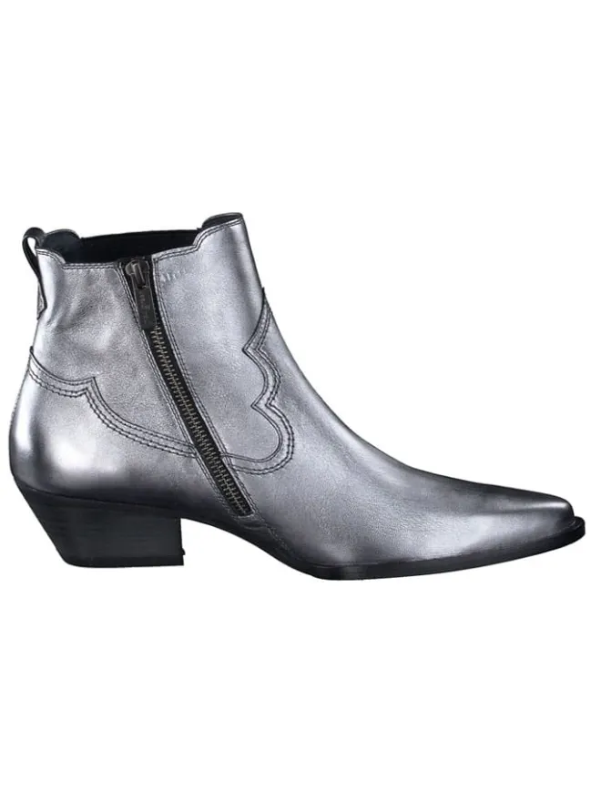 Leder-Stiefeletten in Silber>Paul Green Outlet
