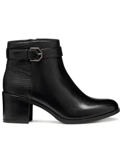 Geox Stiefeletten^Leder-Stiefeletten "New Asheel" in Schwarz