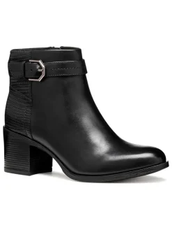 Geox Stiefeletten^Leder-Stiefeletten "New Asheel" in Schwarz