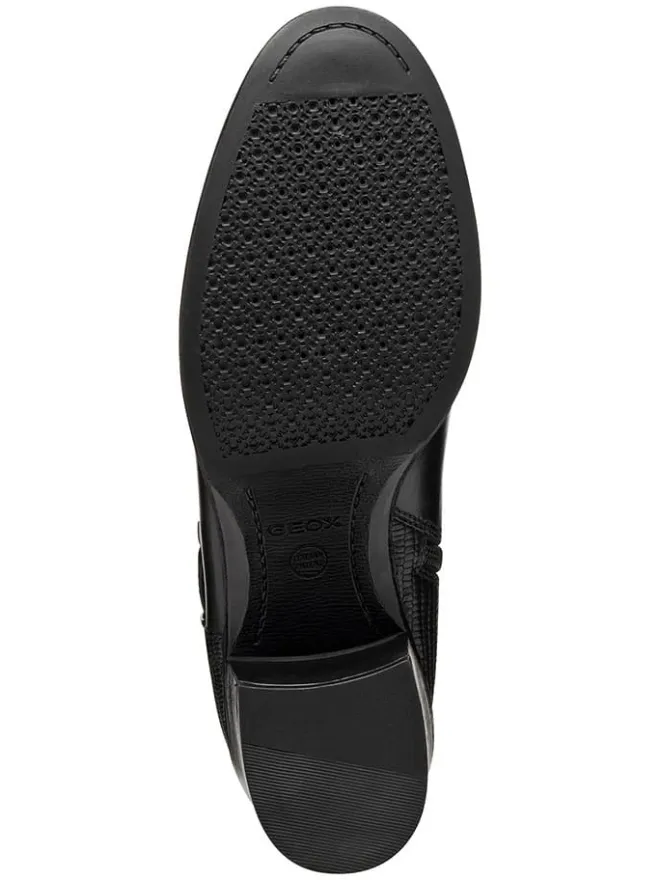 Geox Stiefeletten^Leder-Stiefeletten "New Asheel" in Schwarz