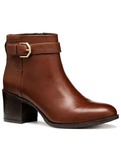Geox Stiefeletten^Leder-Stiefeletten "New Asheel" in Hellbraun