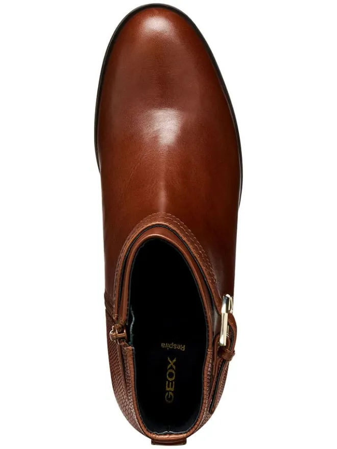 Geox Stiefeletten^Leder-Stiefeletten "New Asheel" in Hellbraun