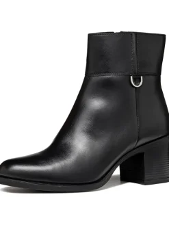 Geox Stiefeletten^Leder-Stiefeletten "New Ashell" in Schwarz