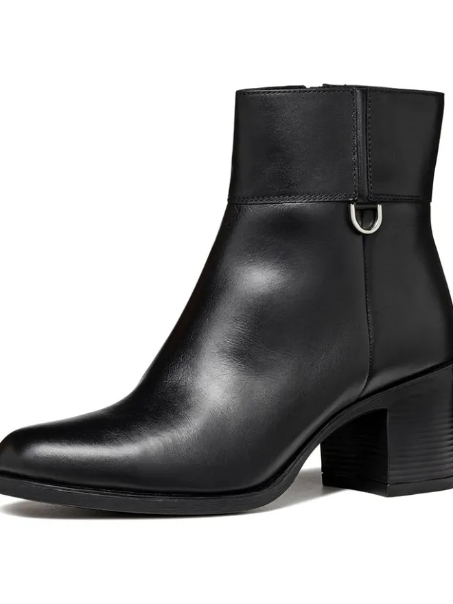 Geox Stiefeletten^Leder-Stiefeletten "New Ashell" in Schwarz