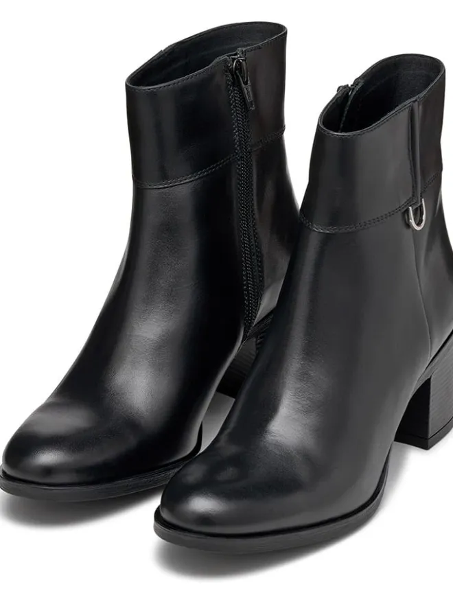 Geox Stiefeletten^Leder-Stiefeletten "New Ashell" in Schwarz