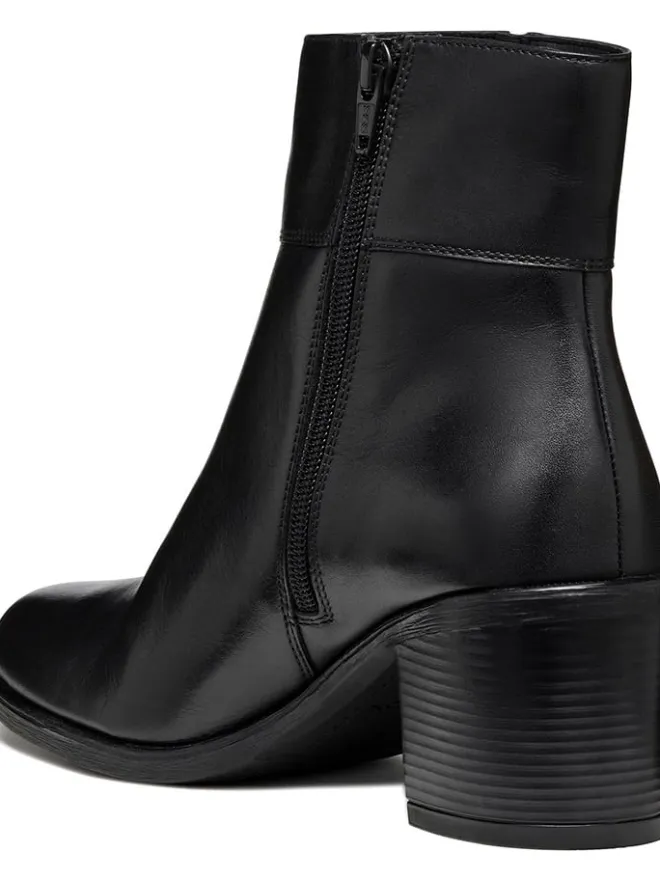 Geox Stiefeletten^Leder-Stiefeletten "New Ashell" in Schwarz