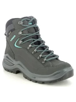 LOWA Outdoor- & Sportschuhe^Leder-Wanderschuhe "Renegade EV" in Grau/ Türkis