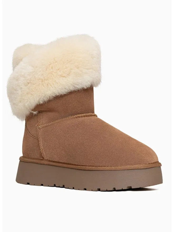 Leder-Winterboots "Beverly" in Hellbraun>Gooce Discount